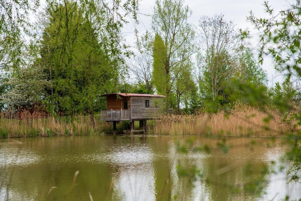 Lakeside Cabin On Stilts- 'Kingfisher' Rous Lench Exterior foto